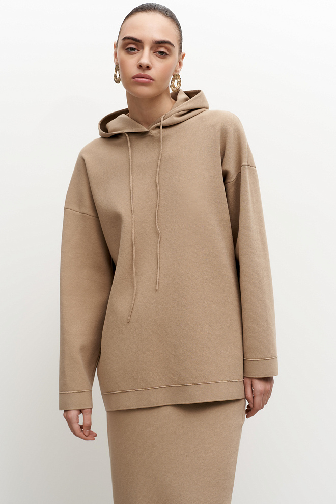 Худи с капюшоном из вискозы 
