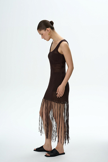 Сарафан из 100% хлопка с бахромой