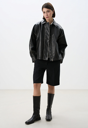 Куртка из экокожи с потертостями 