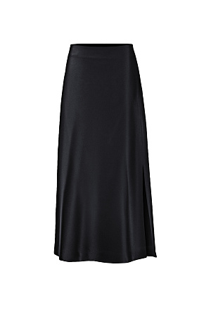 черный Лёгкая и нежная атласная юбка длины миди создаёт утончённый и при этом нетривиальный образ.