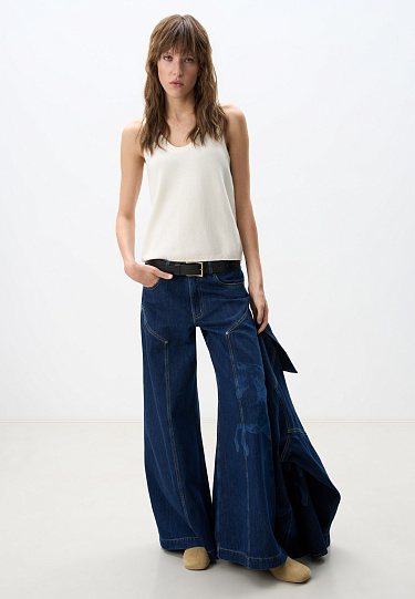 Джинсы с принтом лошадей