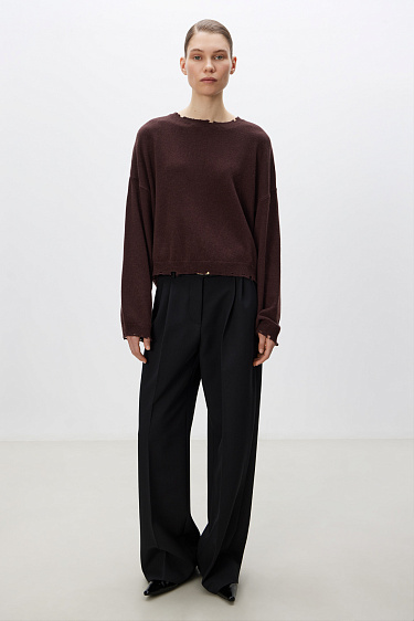 Укороченный джемпер из кашемира и шерсти