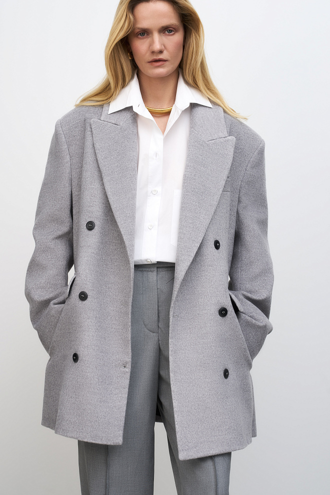 Жакет-пальто из шерсти