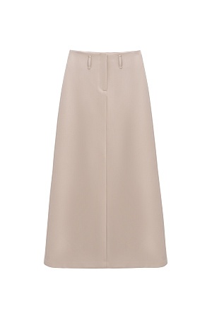 бежевый Юбка макси из вискозы. Модель А-силуэта со шлевками на поясе для ремня и застежкой на молнию и крючок. 
