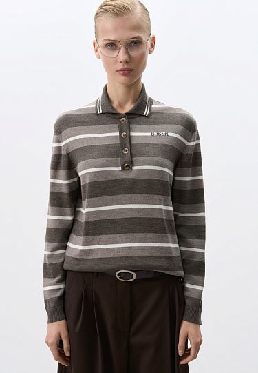 Трикотажное поло в полоску