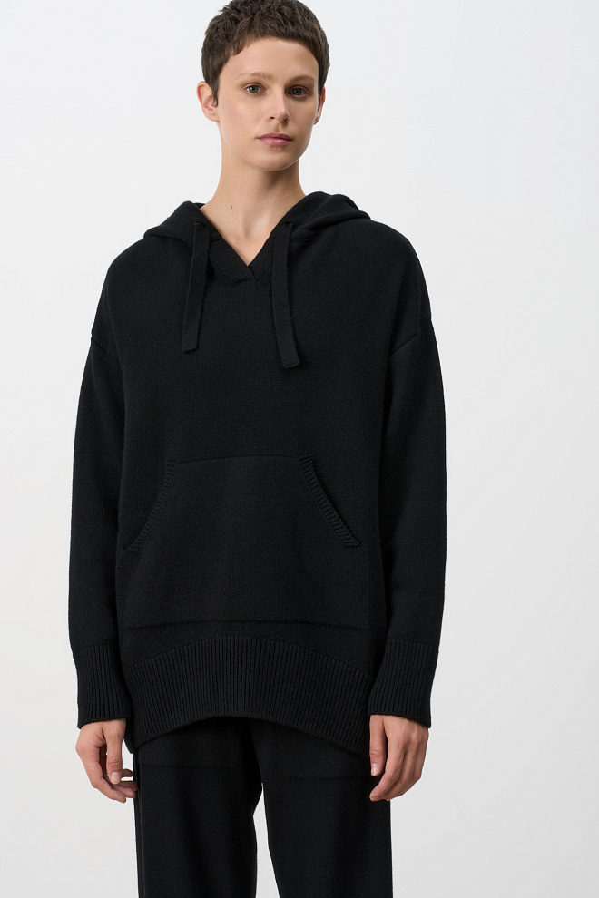 Трикотажное худи с кашемиром 