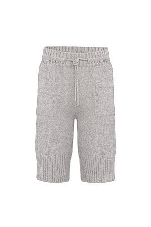 серый Трикотажные шорты из шерсти альпака. Модель свободного силуэта с боковыми карманами и эластичным поясом на кулиске.