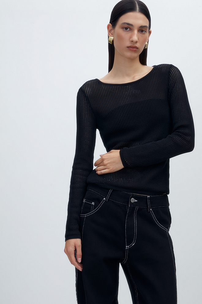 Топ из органического хлопка с длинными рукавами 