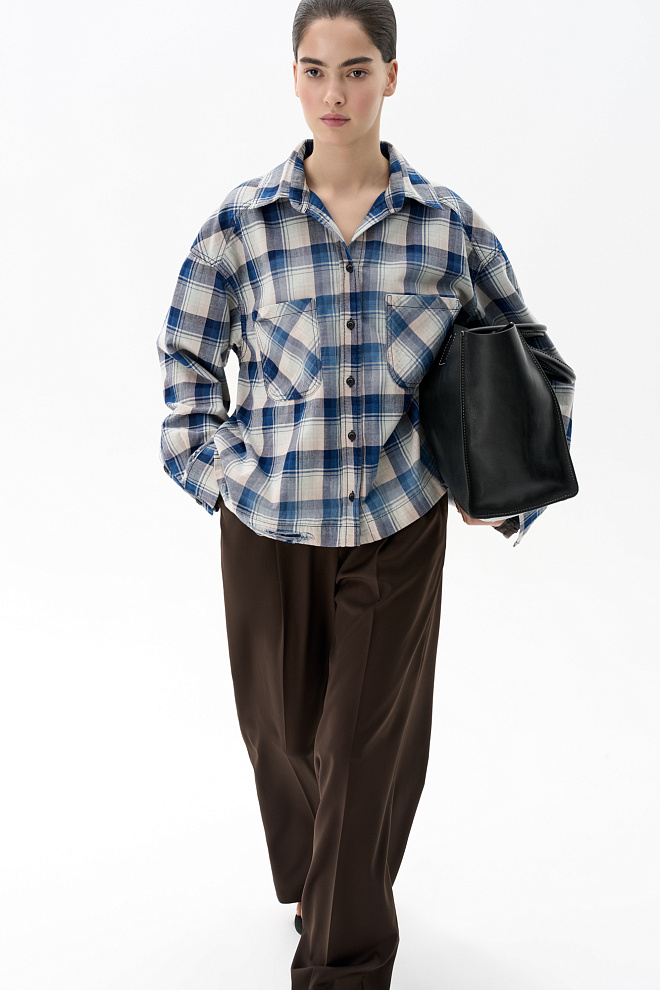 Рубашка в клетку из 100% хлопка