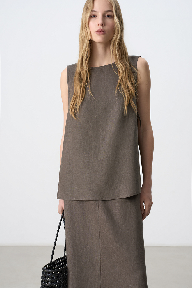 Топ на завязках из 100% льна