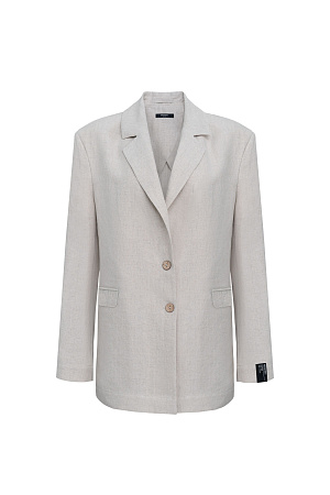 серый Однобортный жакет, выполненный из конопляной ткани. Модель прямого кроя, передние карманы с клапанами и брендированный ярлык на рукаве. Использование конопляной ткани придает изделию особую прочность и износостойкость, а натуральное происхождение подчеркивает экологичность данной модели.