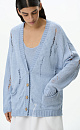 Кардиган из 100% льна с рваным узором. Дополнить образ можно топом.