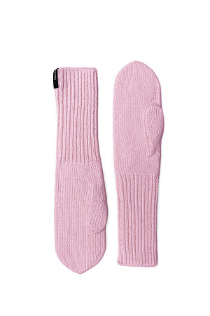 розовый Трикотажные варежки из шерсти альпака. Изделие декорировано брендированным ярлыком.