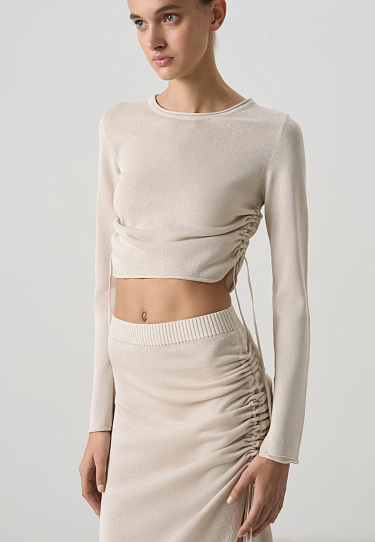 Топ на кулиске с длинным рукавом 