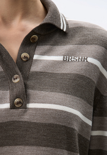 Трикотажное поло в полоску