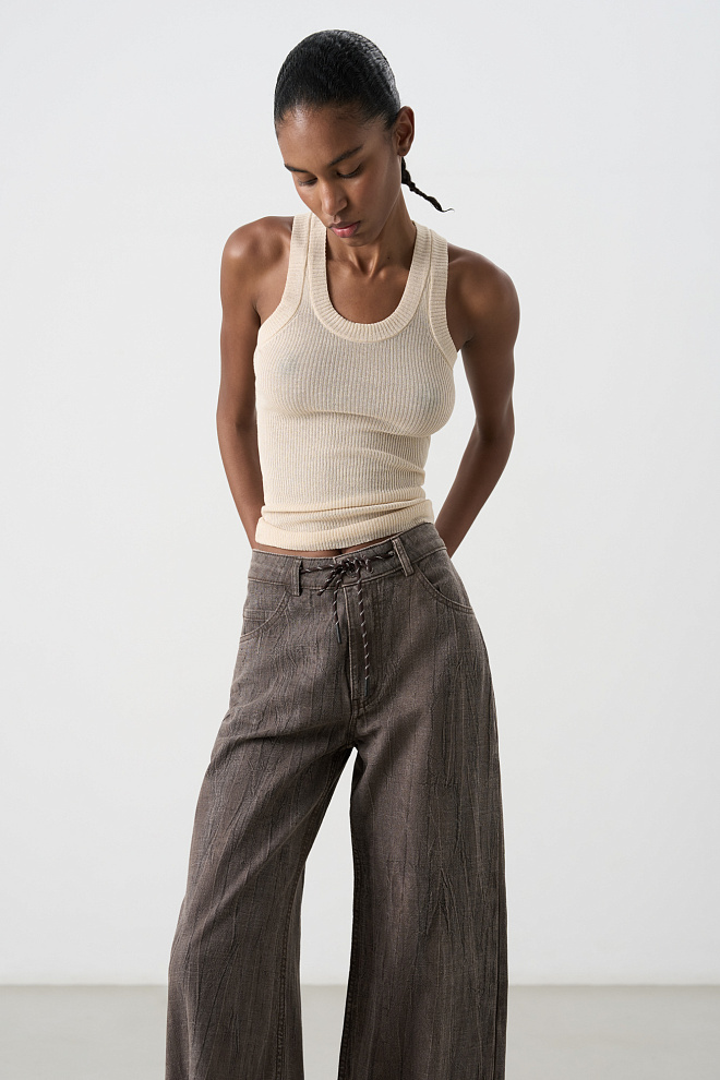 Полупрозрачный топ из хлопка