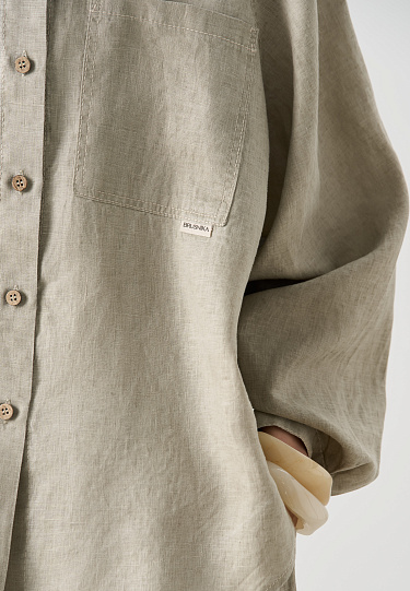 Рубашка из 100% льна с рукавом реглан