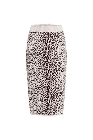 бежевый Юбка длины миди с жаккардовым анималистическим дизайном. Пояс на резинке. Дополнить образ можно жакетом в таком же стиле