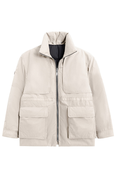 Двусторонний пуховик с дополнительным воротником