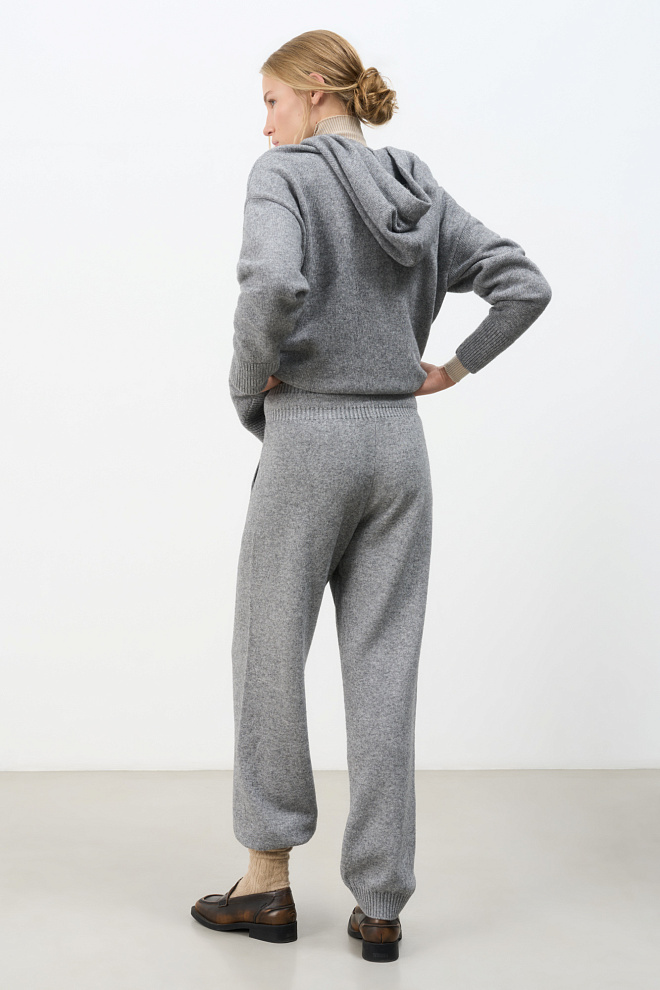 Трикотажные брюки-джоггеры из кашемира и шерсти