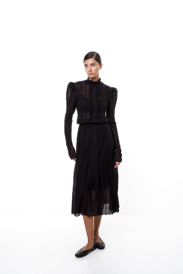 Ажурное платье из супер кид мохера и беби альпака