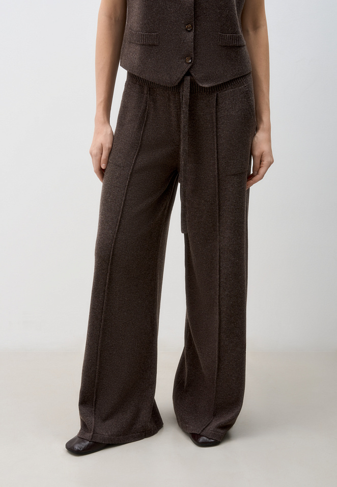 Широкие брюки из кашемира и шерсти