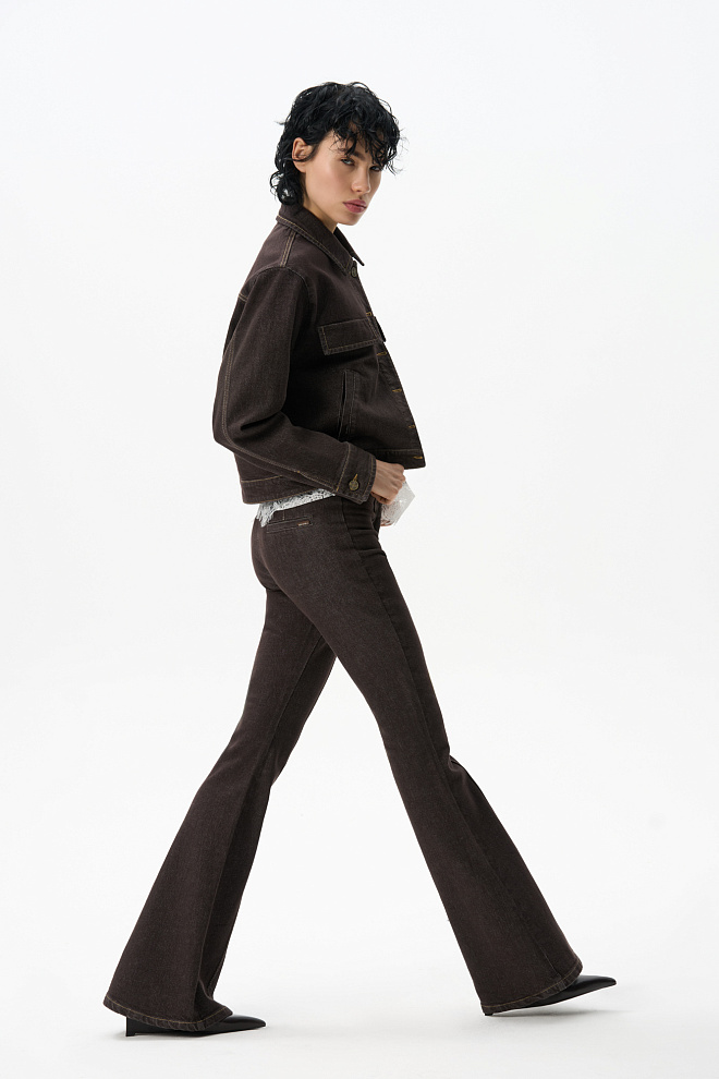 Джинсы клеш без пояса
