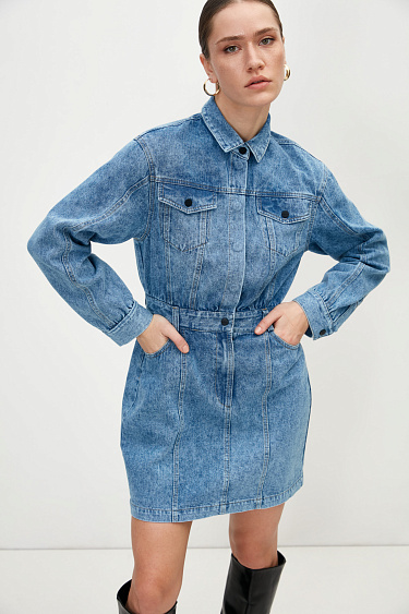 Джинсовое платье из 100% хлопка