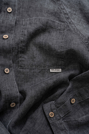 Рубашка из 100% льна с рукавом реглан