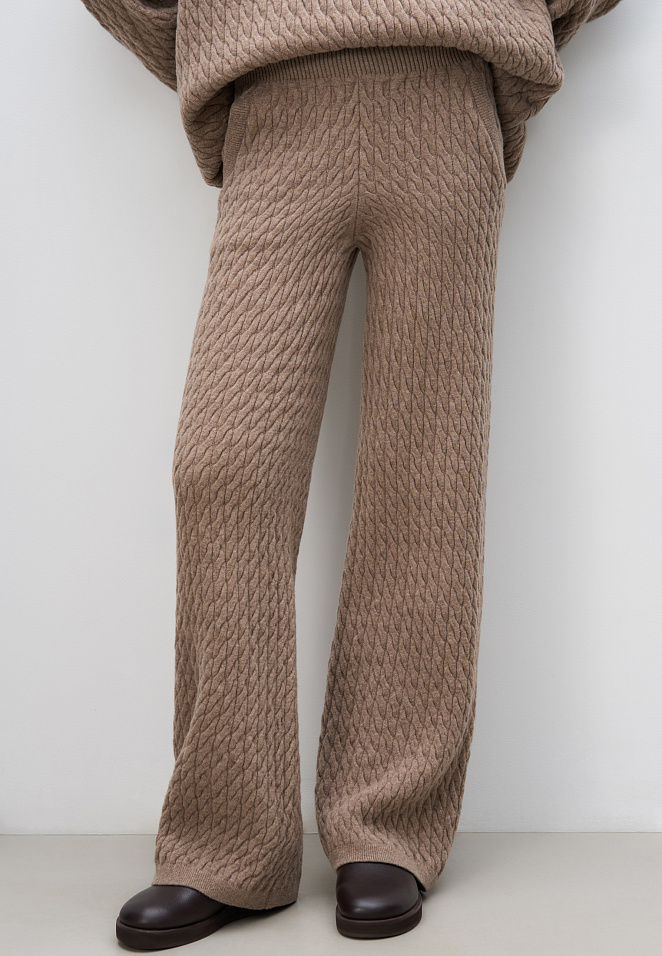 Брюки с косами из 100% шерсти мериноса экстрафайн 