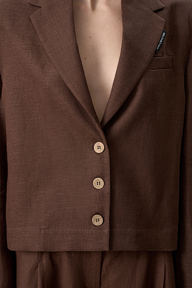 Укороченный жакет из 100% льна