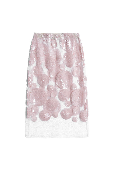 Юбка миди с геометрическим орнаментом из пайеток