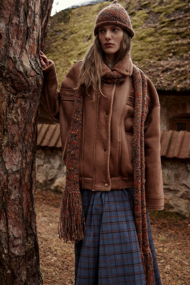 Юбка миди из шерсти в клетку