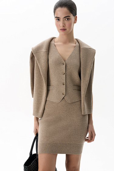 Трикотажный жилет из шерсти с кашемиром