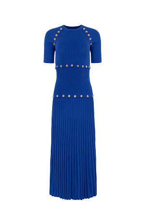 синий Хлопковое платье-трансформер с юбкой плиссе и коротким рукавом. Можно носить отдельно укороченный топ.