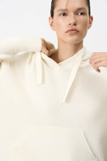 Трикотажное худи с кашемиром 