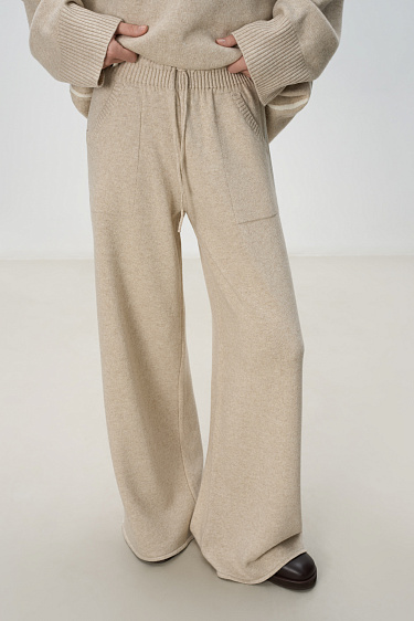 Трикотажные брюки из кашемира и шерсти