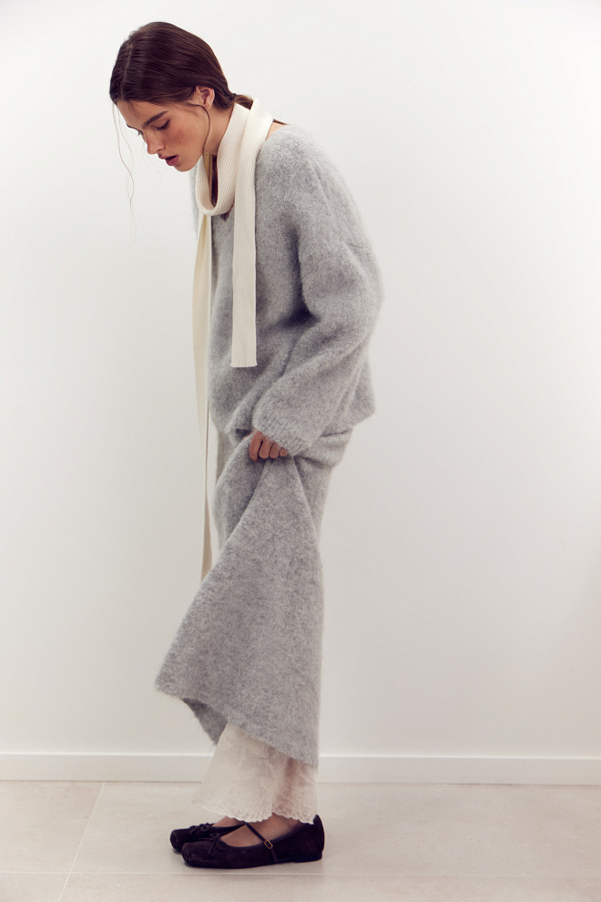 Юбка макси из шерсти альпака