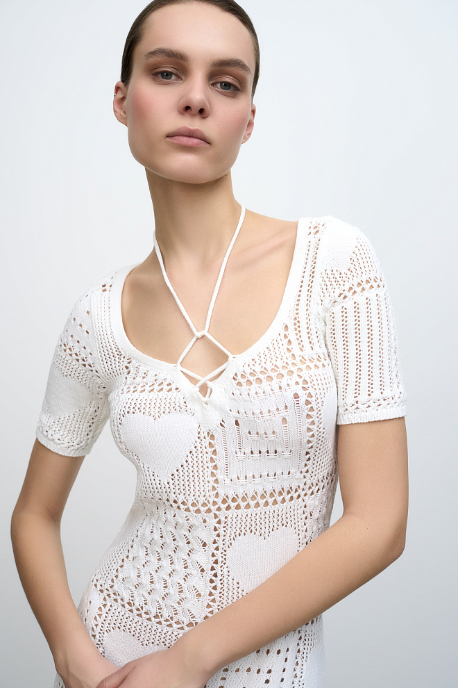 Ажурное платье в стиле печворк