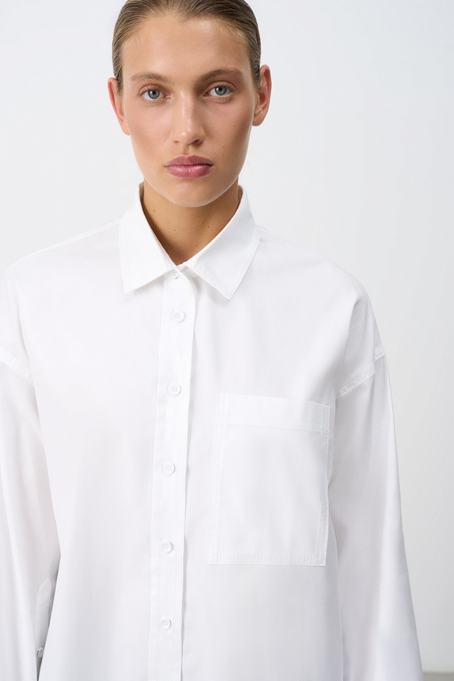 Рубашка с накладным карманом на груди