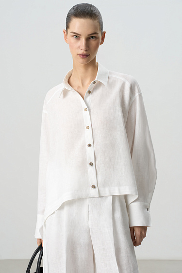 Рубашка на кулиске из 100% льна