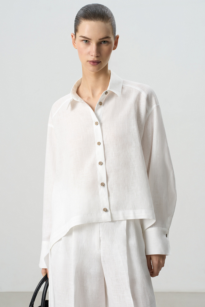Рубашка на кулиске из 100% льна