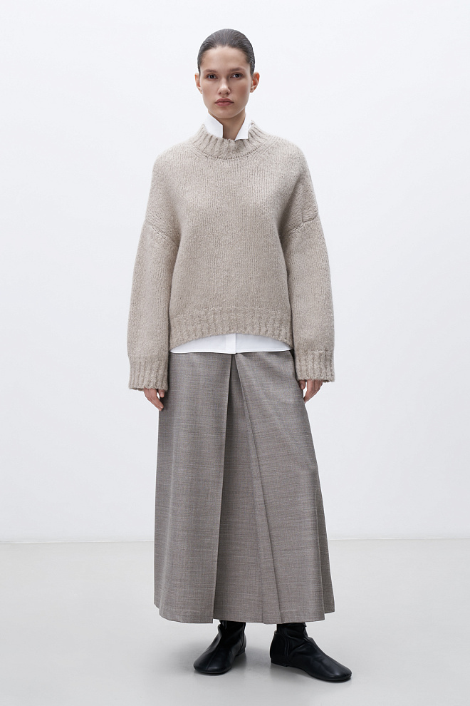 Объемный джемпер из шерсти альпака