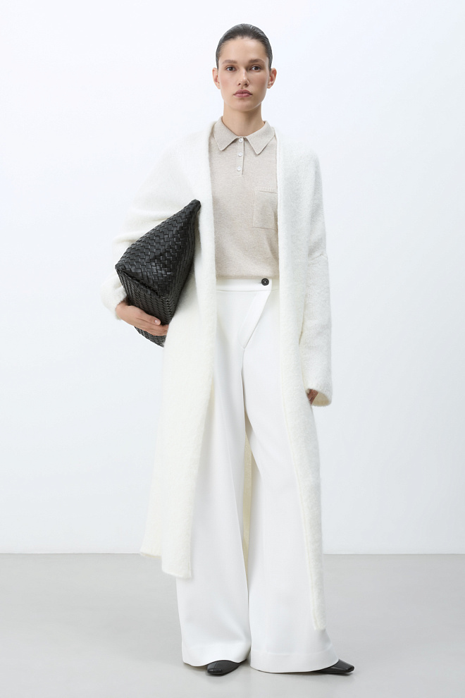 Длинный кардиган с добавлением мохера