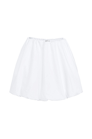 белый Юбка-баллон длины мини с эластичным поясом на кулиске.