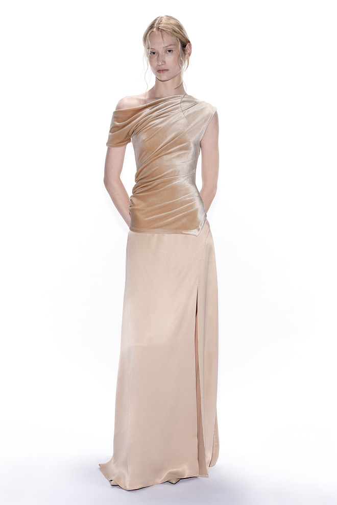 Топ с асимметричной драпировкой 