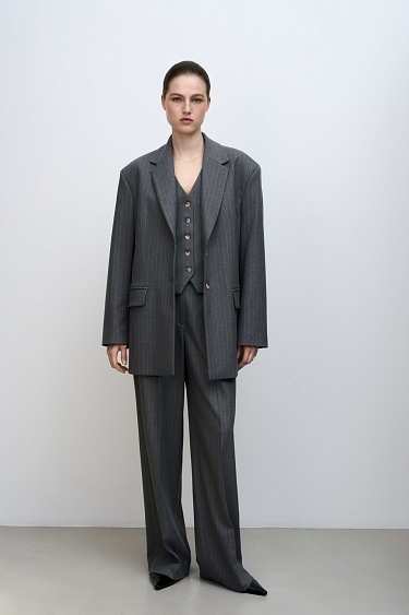 Широкие брюки палаццо в полоску