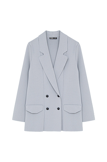 Трикотажный двубортный жакет