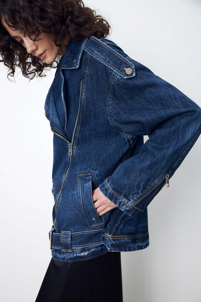 Джинсовая куртка-косуха из 100% хлопка
