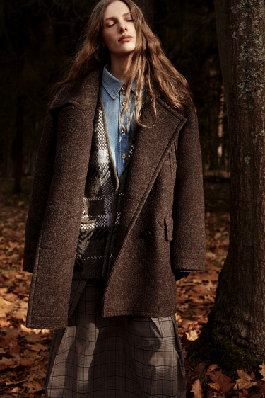 Юбка миди из шерсти в клетку